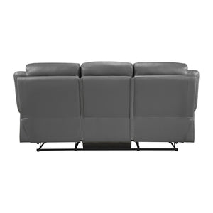 Papyrus Leather Match Manual Double Reclining Sofa