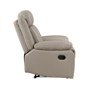 Papyrus Leather Match Manual Double Reclining Loveseat