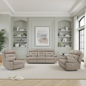 Garrey  3-Piece Leather Match Power Reclining Sofa set