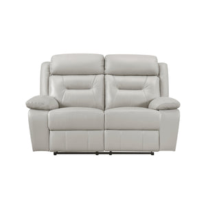 Papyrus Leather Match Manual Double Reclining Loveseat