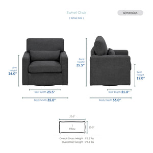 Salida Boucle Fabric Swivel Chair