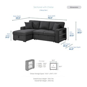 Salida 2-Piece Sectional Sofa Sleeper with Left Chaise