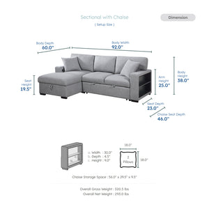 Salida 2-Piece Sectional Sofa Sleeper with Left Chaise