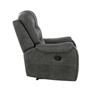 Gerald Polished Microfiber Manual Reclining Chair