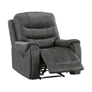 Gerald Polished Microfiber Manual Reclining Chair
