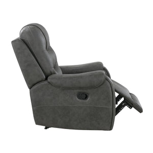 Gerald Polished Microfiber Manual Reclining Chair