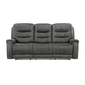 Gerald Microfiber Manual Double Reclining Sofa