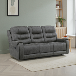 Gerald Microfiber Manual Double Reclining Sofa