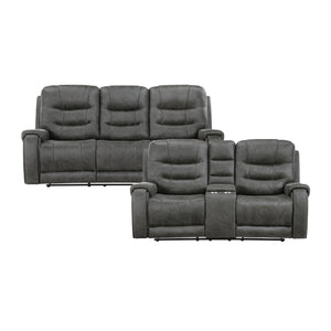 Gerald 2-Piece Microfiber Manual Reclining Sofa Set