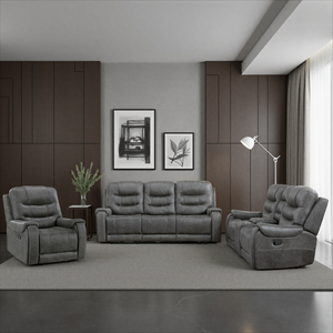 Gerald 3-Piece Microfiber Manual Reclining Sofa Set