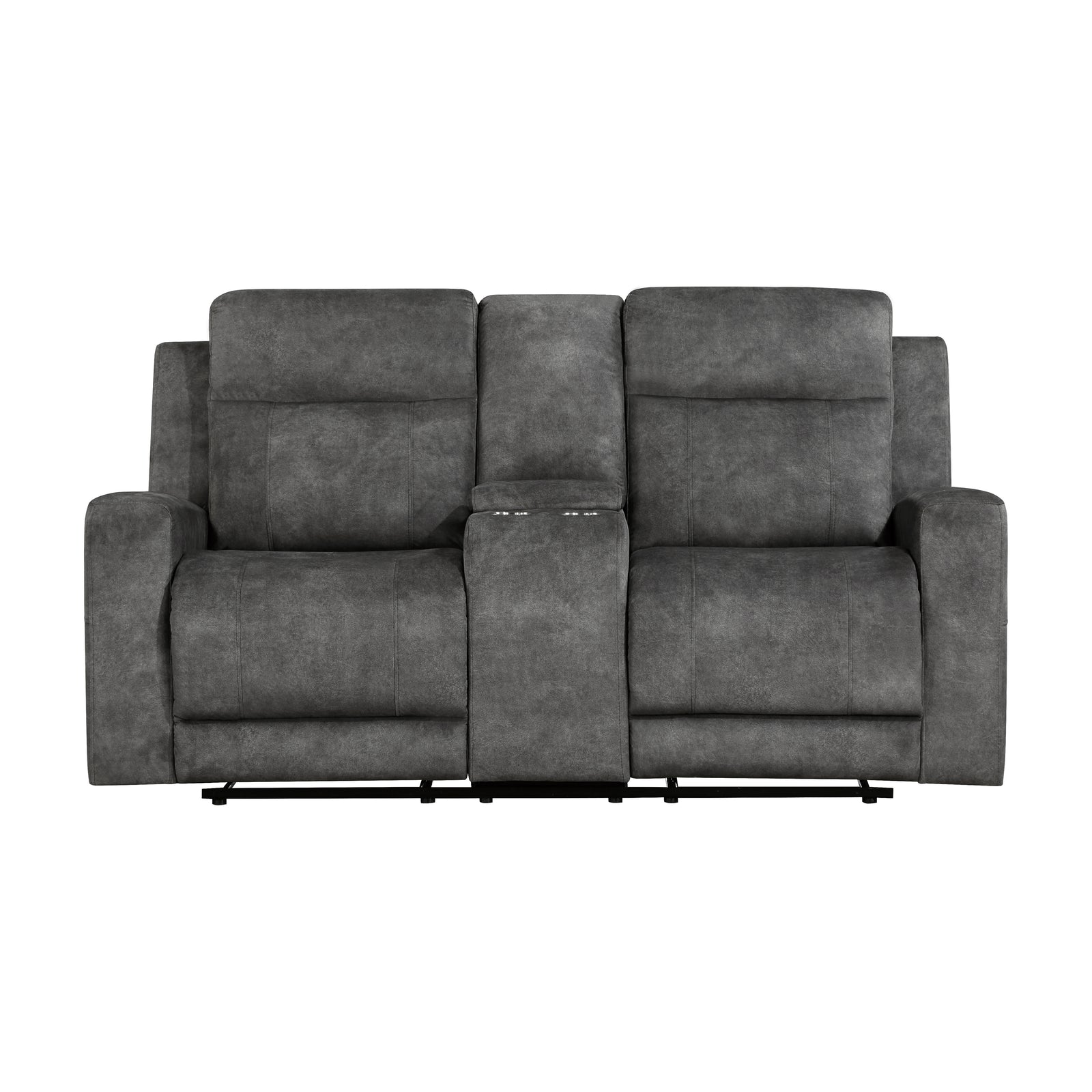 Liriope Microfiber Manual Double Reclining Loveseat