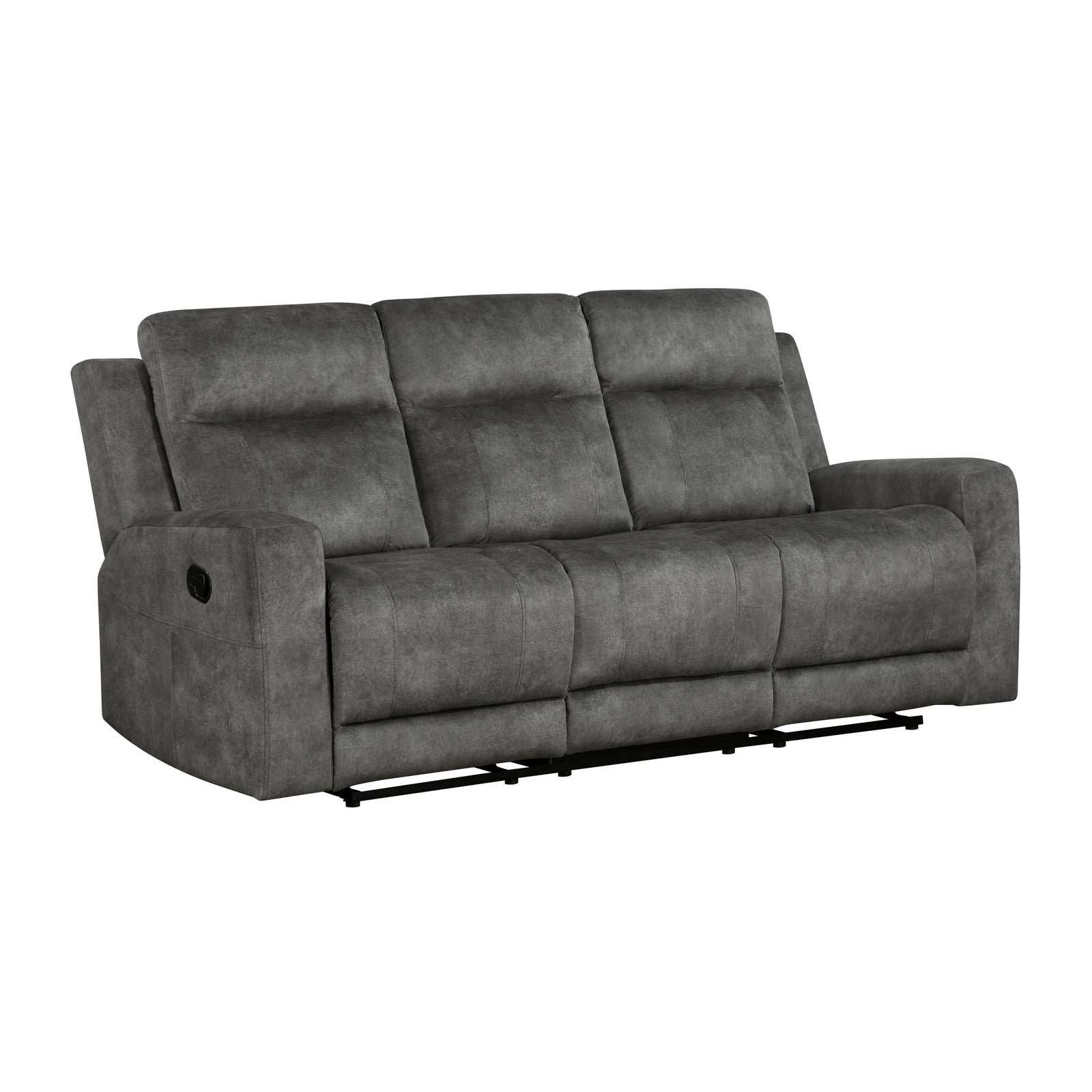 Liriope Microfiber Manual Double Reclining Sofa