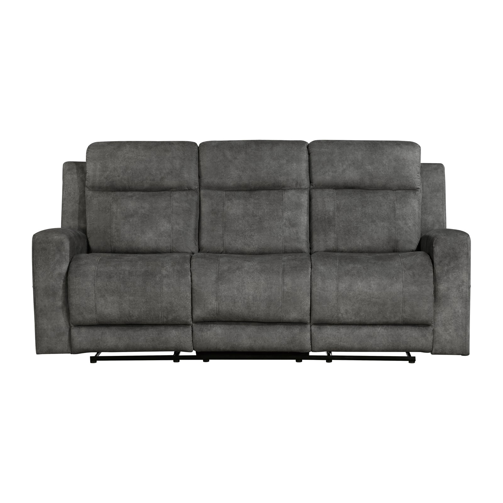 Liriope Microfiber Manual Double Reclining Sofa