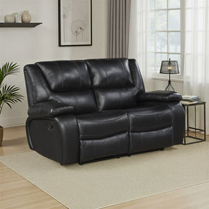 Baron Leather Match Double Reclining Loveseat