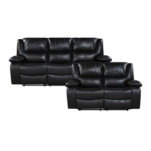 Baron 2-Piece Leather Match Manual Reclining Sofa Set