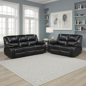 Baron 2-Piece Leather Match Manual Reclining Sofa Set