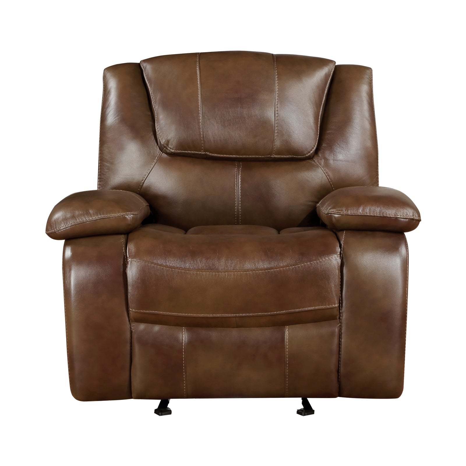 Baron Leather Match Glider Manual Reclining Chair