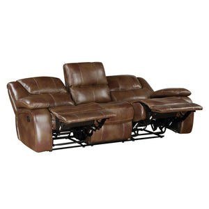 Baron Leather Match Double Reclining Sofa