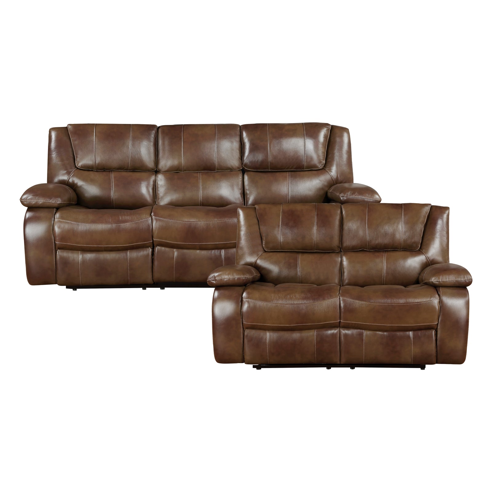 Baron 2-Piece Leather Match Manual Reclining Sofa Set