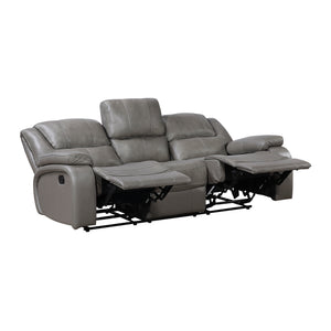 Baron Leather Match Double Reclining Sofa