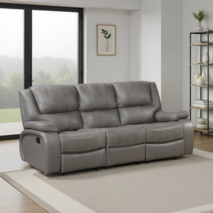 Baron Leather Match Double Reclining Sofa