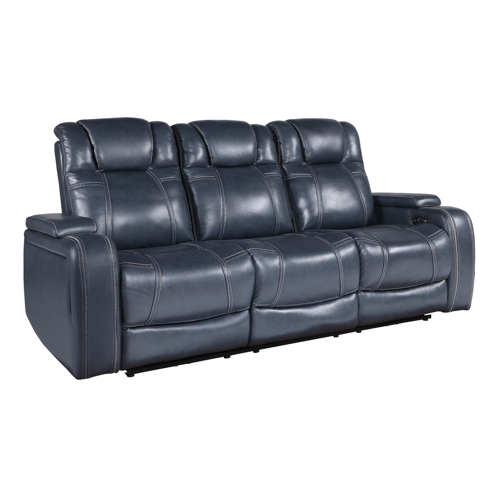 Lourical Leather Match Power Double Reclining Sofa