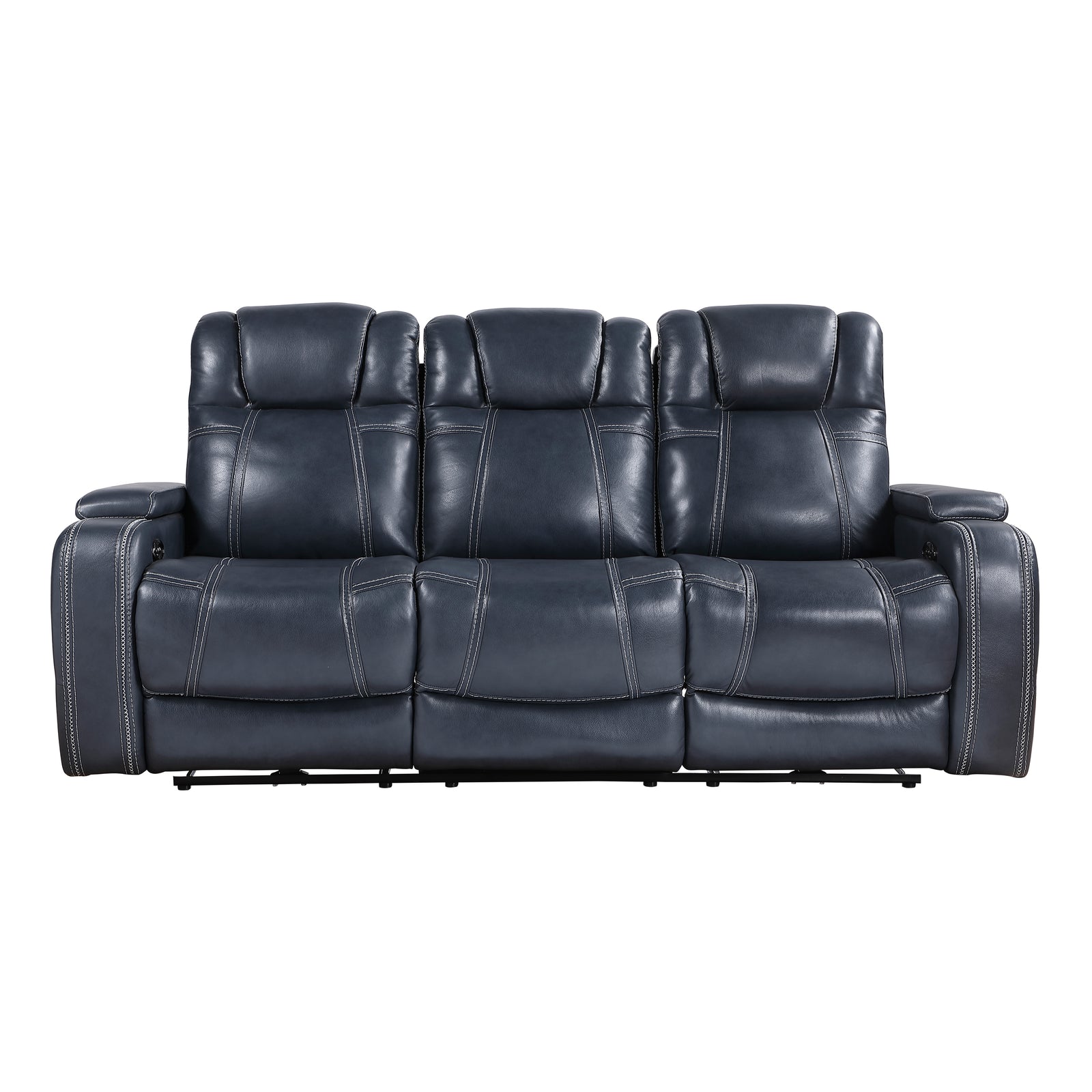 Lourical Leather Match Power Double Reclining Sofa