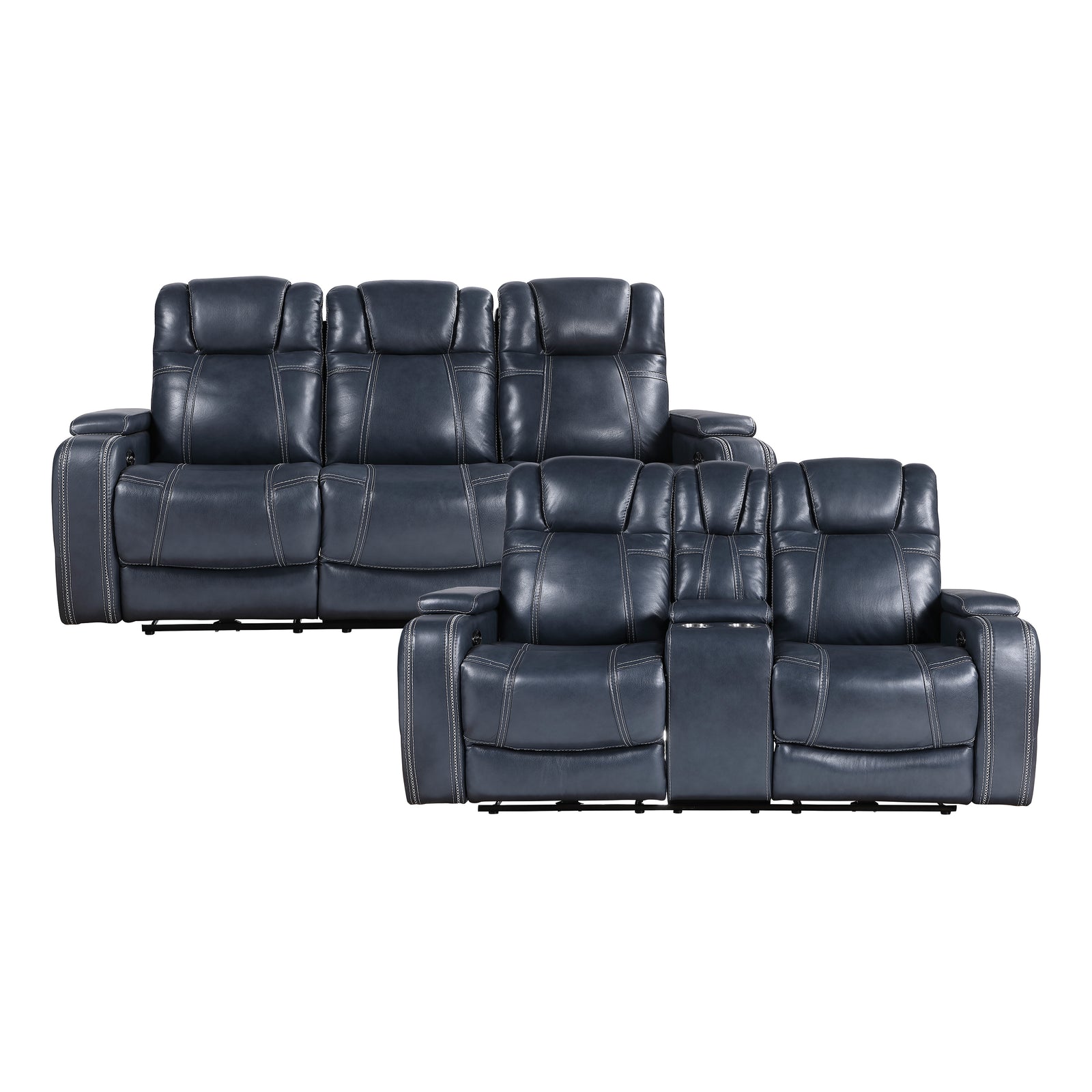Lourical 2-Piece Leather Match Power Reclining Sofa Set