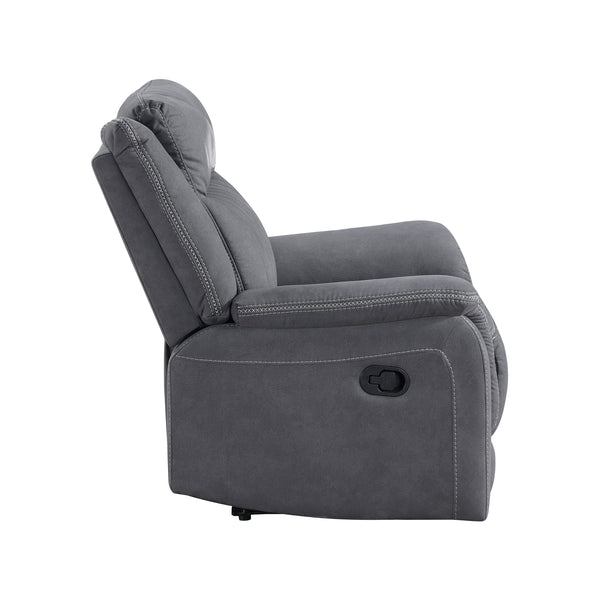 Lenore Polished Microfiber Manual Reclining Chair - Fremont & Park
