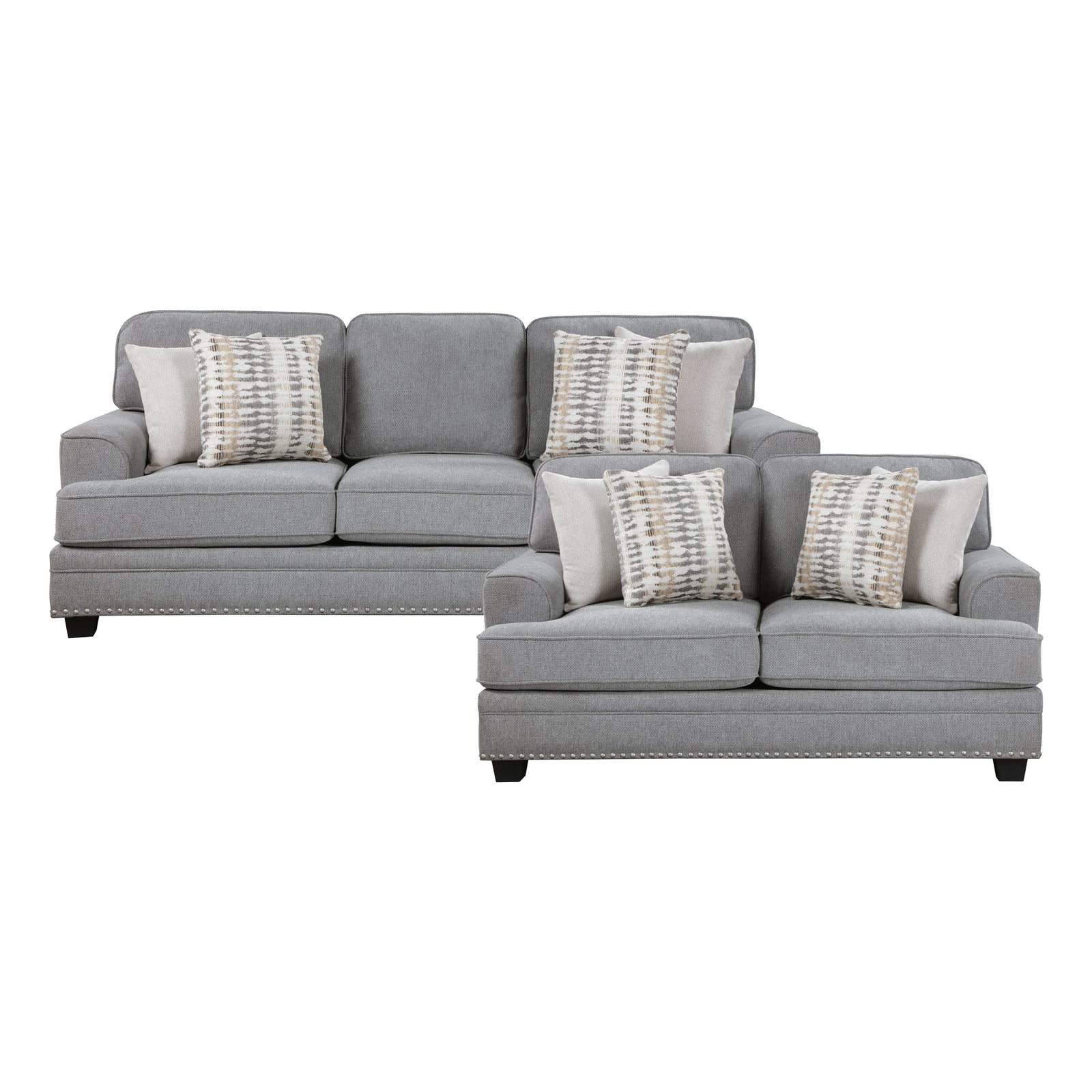 Pombal 2-Piece Chenille Living Room Sofa Set
