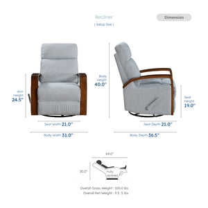 Sharon Manual Swivel Glider Reclining Chair