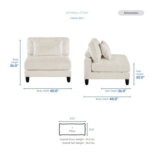 Jonas Corduroy Armless Chair