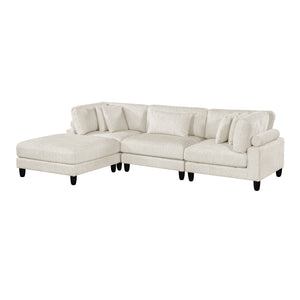 Jonas Corduroy 4-Piece Modular Sectional with Ottoman