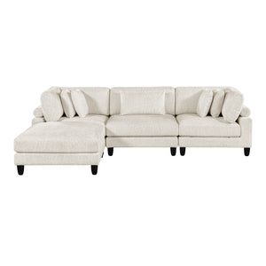 Jonas Corduroy 4-Piece Modular Sectional with Ottoman