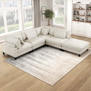 Jonas Corduroy 5-Piece Modular Sectional with Ottoman