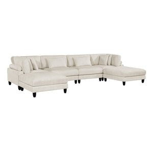 Jonas Corduroy 6-Piece Modular Sectional Sofa with Ottoman