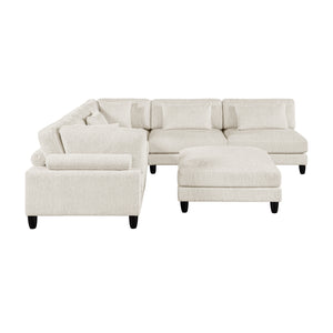 Jonas Corduroy 6-Piece Modular Sectional Sofa with Ottoman
