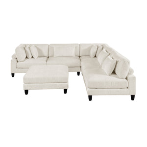 Jonas Corduroy 6-Piece Modular Sectional Sofa with Ottoman