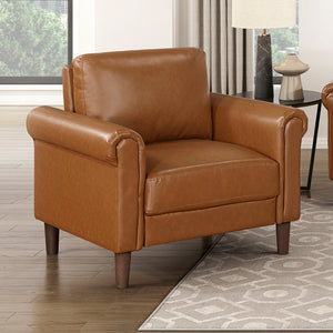 Frances Faux Leather Living Room Chair