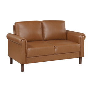 Frances Faux Leather Living Room Loveseat