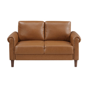 Frances Faux Leather Living Room Loveseat