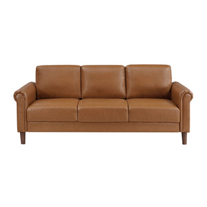 Frances 2-Piece Faux Leather Living Room Sofa Set