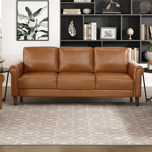 Frances Faux Leather Living Room Sofa