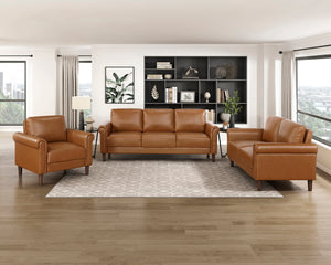 Frances 3-Piece Faux Leather Living Room Sofa Set