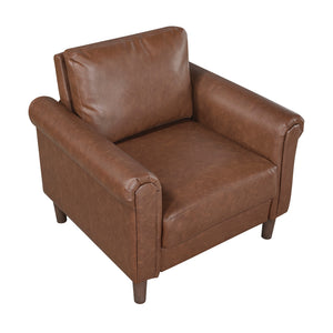 Frances 3-Piece Faux Leather Living Room Sofa Set