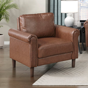 Frances Faux Leather Living Room Chair
