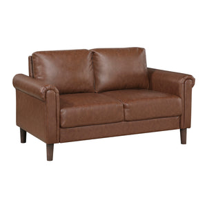 Frances Faux Leather Living Room Loveseat
