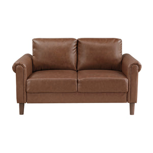 Frances 2-Piece Faux Leather Living Room Sofa Set