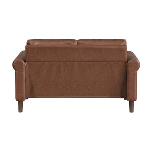 Frances Faux Leather Living Room Loveseat