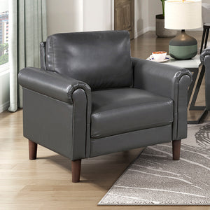 Frances Faux Leather Living Room Chair